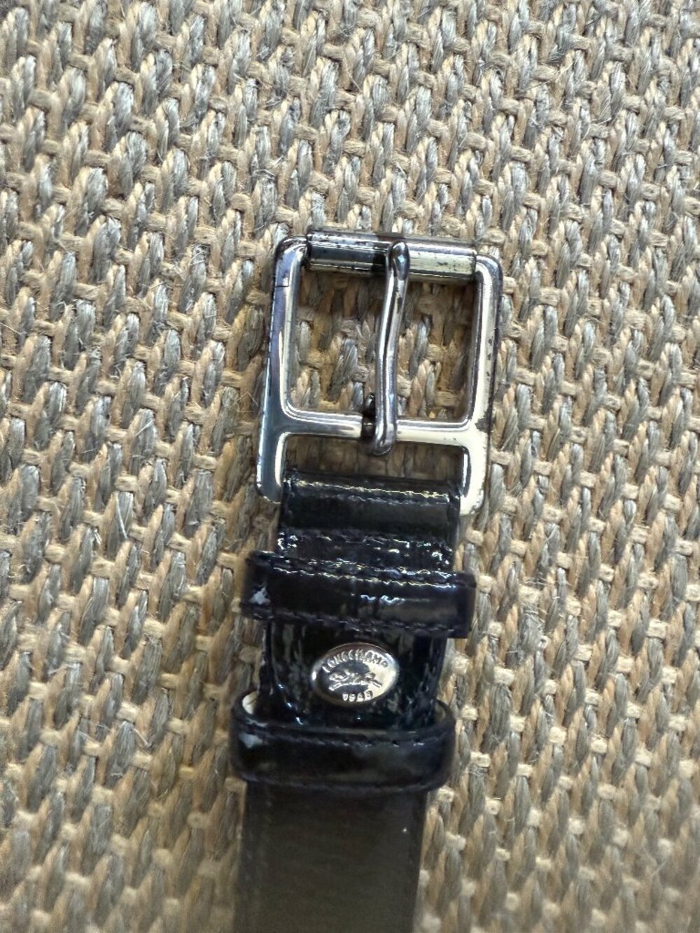 Longchamp Black Patent Leather Belt